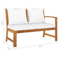 Outdoor Patio Bench 45’’ Solid Brown Acacia Wood Cream Polyester BM325747