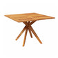 Patio Outdoor Dining Table, 43" Square Natural Brown Acacia Wood