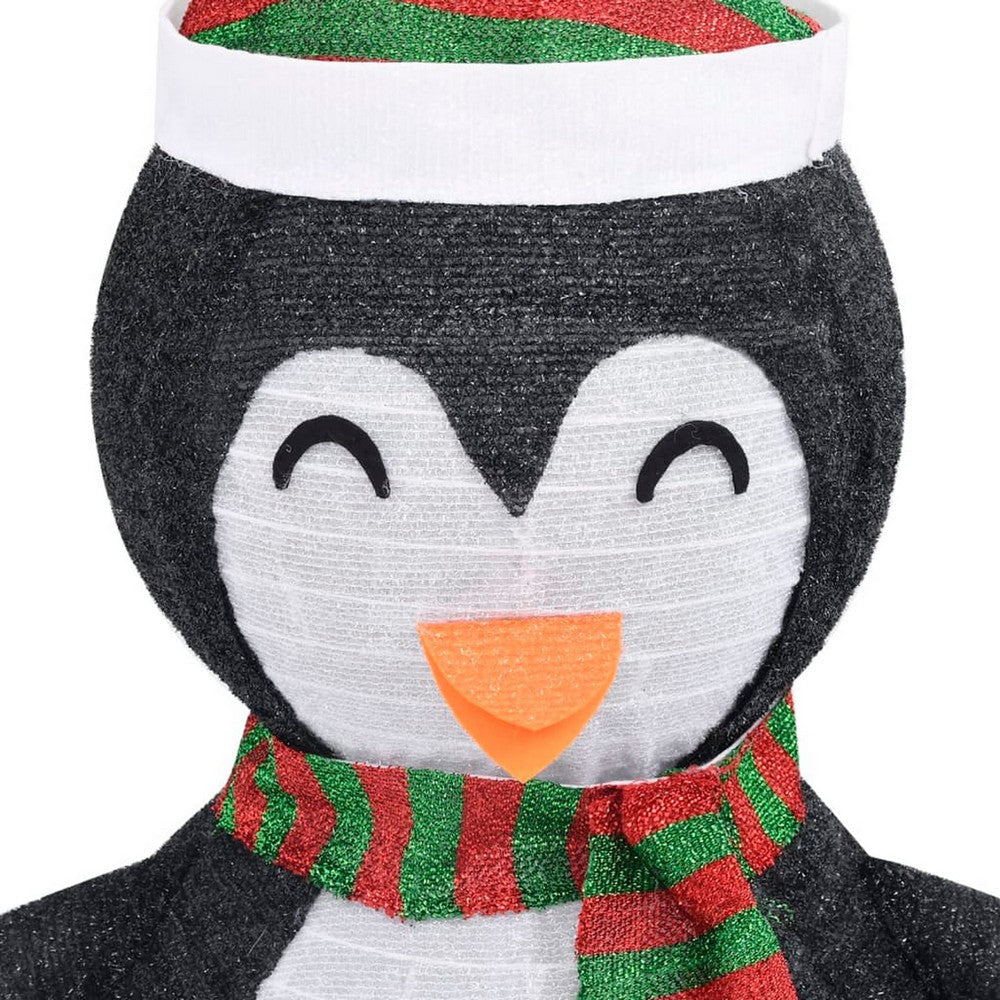 Mani Christmas Decora 4 ft Snow Penguin 120 LED Light White Black BM325758