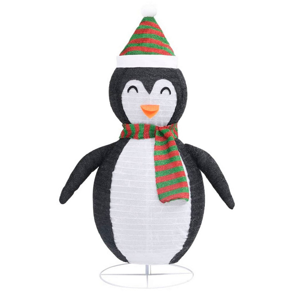 Mani Christmas Decora 4 ft Snow Penguin, 120 LED Light, White Black