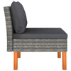 Modular Sofa Chair Smooth Texture Gray Fabric Poly Rattan Wood BM325760