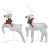 Outdoor 120 LED Light Christmas Decor Reindeer Set of 6 Silver Metal BM325767