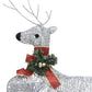 Outdoor 120 LED Light Christmas Decor Reindeer Set of 6 Silver Metal BM325767