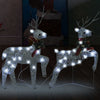 Outdoor 40 LED Light Reindeer Christmas Decoration Set of 2, Silver Metal