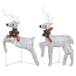 7pc Outdoor 140 LED Lit Christmas Reindeer Decor Set 1 Sleigh Silver BM325769