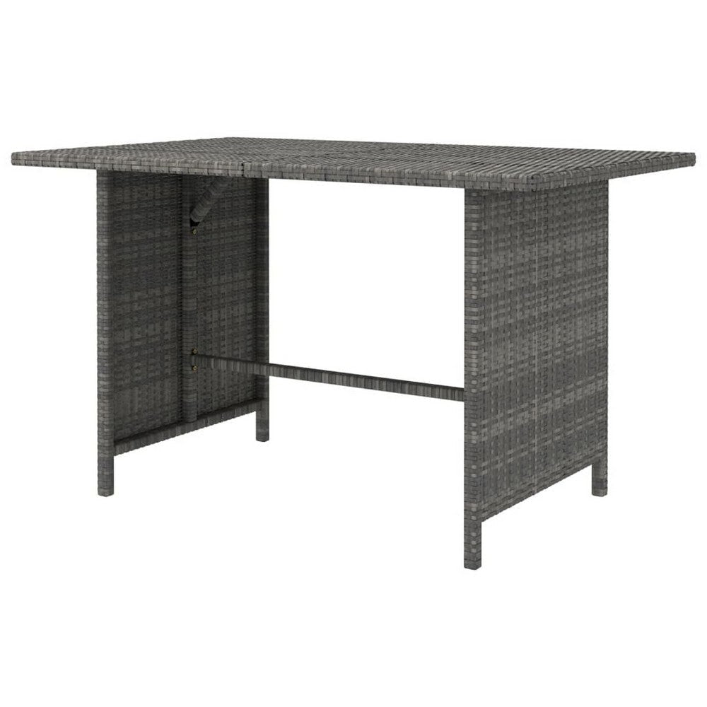 Outdoor Dining Table 43’’ Rectangular Top Dark Gray Poly Rattan BM325773