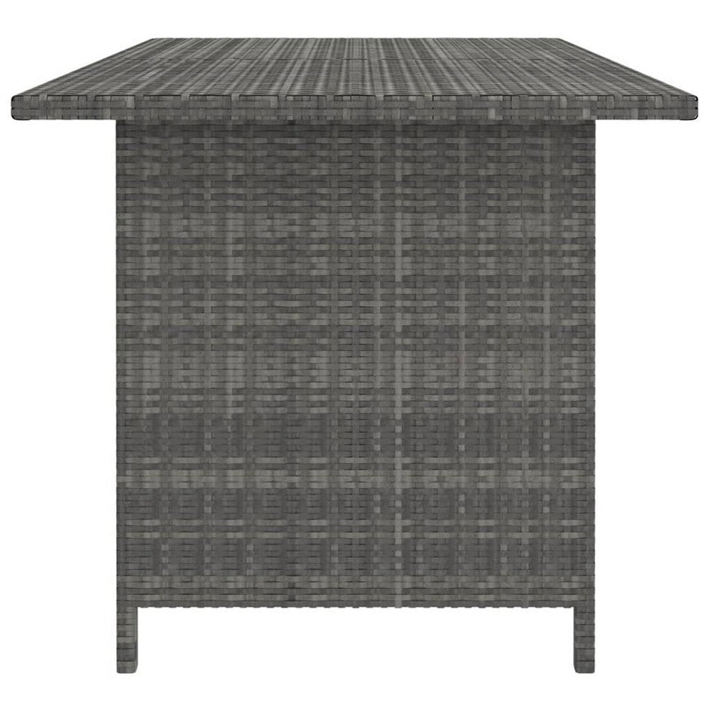 Outdoor Dining Table 43’’ Rectangular Top Dark Gray Poly Rattan BM325773