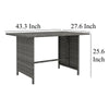 Outdoor Dining Table 43’’ Rectangular Top Dark Gray Poly Rattan BM325773