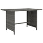 Outdoor Dining Table, 43" Rectangular Top, Dark Gray Poly Rattan