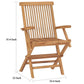 Patio Accent Chair Set of 8 Folding Design Natural Brown Teak Wood BM325777