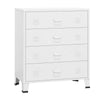 Nova Accent Cabinet, 37" Tall, 4 Drawers, Modern White Metal Frame