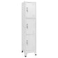 Nova Tall Locker Cabinet, 71", 3 Compartments, White, Steel Metal