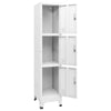 Nova Tall Locker Cabinet 71’’ 3 Compartments White Steel Metal BM325781