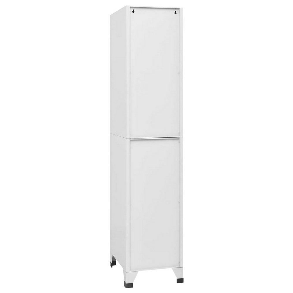 Nova Tall Locker Cabinet 71’’ 3 Compartments White Steel Metal BM325781