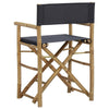 Folding Director’s Chairs Set of 2 X Shape Base Bamboo Dark Gray BM325782