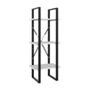 Zoe Standing Bookshelf, 41" Tall, 3 Shelves, Black and White Wood