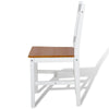 Outdoor Dining Side Chair Set of 4 Square Brown Pine Wood Seat White BM325798