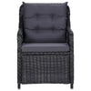 Outdoor Accent Chair Set of 2 Tufted Fabric Design Black Poly Rattan BM325801