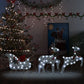 Outdoor Christmas Reindeer and Sleigh Decoration, 60 Silver LED Lights