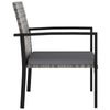 Outdoor Dining Side Chair Set of 2 Gray Poly Rattan Black Steel BM325806