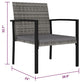 Outdoor Dining Side Chair Set of 2 Gray Poly Rattan Black Steel BM325806