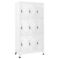 Rim Locker Cabinet, 9 Storage Compartments, Gray Steel Metal, 71"