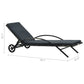 Sun Chaise Lounger with Cushion 79’’ Wheels Dark Gray Poly Rattan BM325818