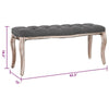 Accent Ottoman Bench Solid Wood Cabriole Legs Design Gray Linen BM325819