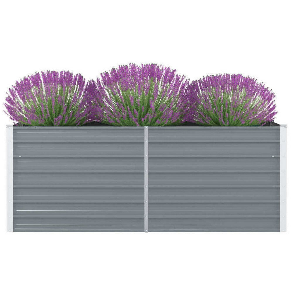 Raised Garden Flower Bed 32 x 63 Galvanized Steel Gray Rectangular BM325823