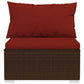 Faye 3pc Outdoor Modular Sectional Sofa Set 3 Cushions Red Brown BM326236