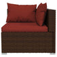 Faye 3pc Outdoor Modular Sectional Sofa Set 3 Cushions Red Brown BM326236