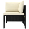 Reno 9pc Outdoor Modular Corner Sofa Set Ivory Cushions Black Rattan BM326239