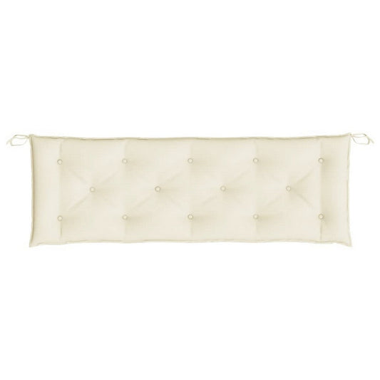 Claire Outdoor Cushion for Bench, Tufted White Oxford Fabric, 59"