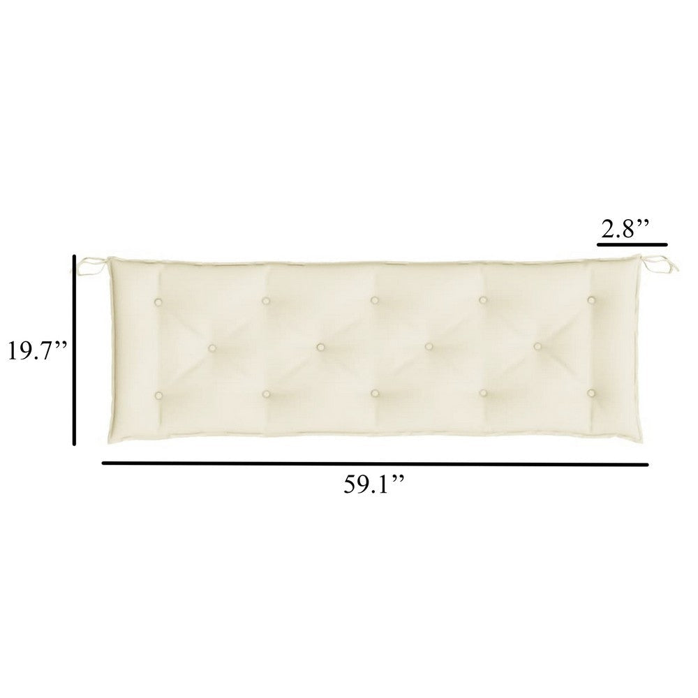 Claire Outdoor Cushion for Bench Tufted White Oxford Fabric 59’’ BM326241