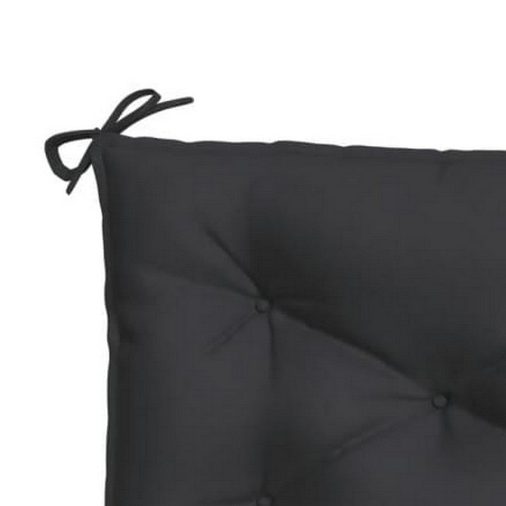 Claire Outdoor Cushion for Bench Tufted Black Oxford Fabric 39’’ BM326245