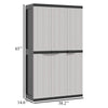 Kion Outdoor Storage Cabinet w 3 Doors Shelves 38’’ Gray Black BM326247