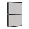 Kion Outdoor Storage Cabinet w 3 Doors, Shelves, 38" Gray, Black 