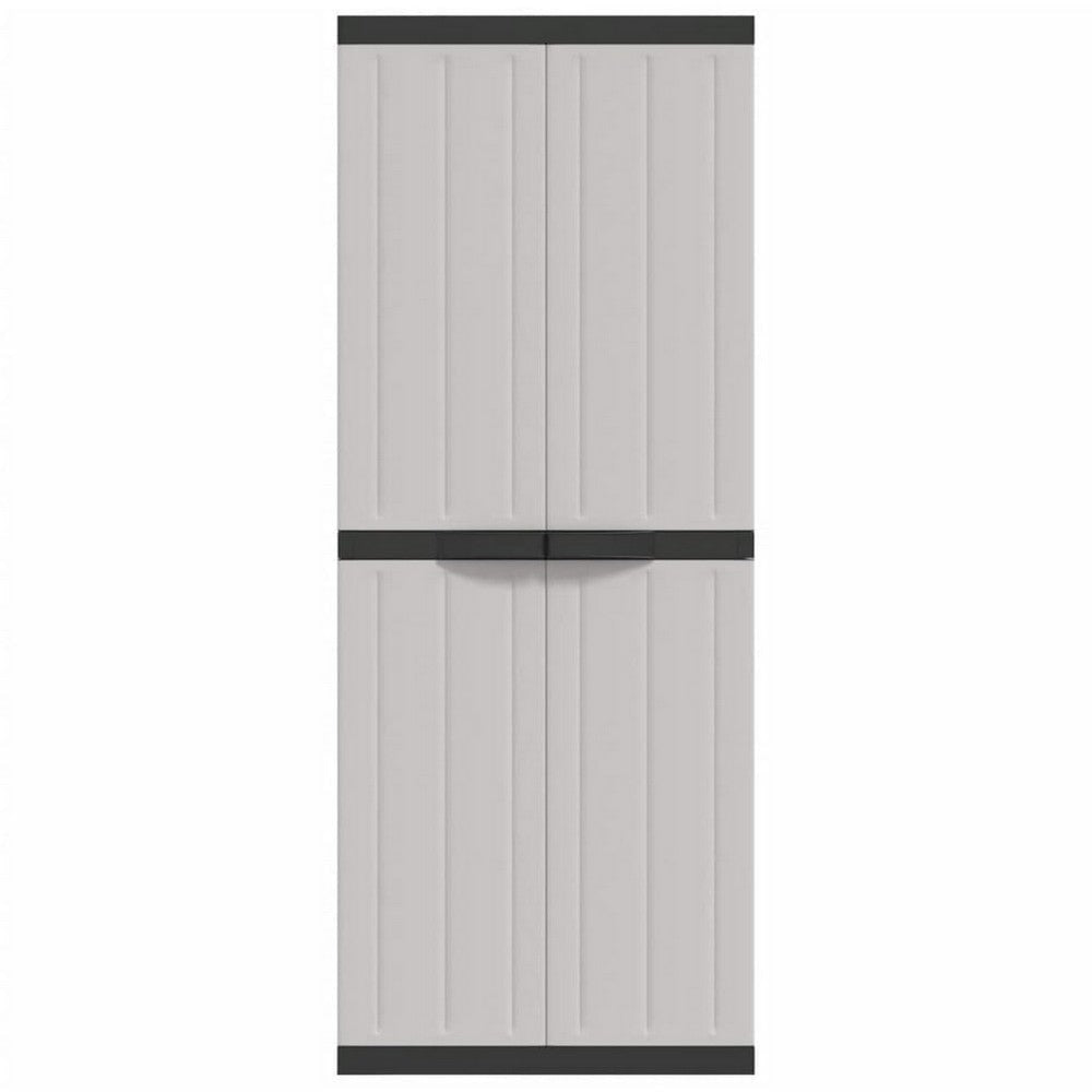 Kion Outdoor Storage Cabinet w 2 Doors Shelves 26’’ Gray Black BM326248