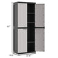 Kion Outdoor Storage Cabinet w 2 Doors Shelves 26’’ Gray Black BM326248