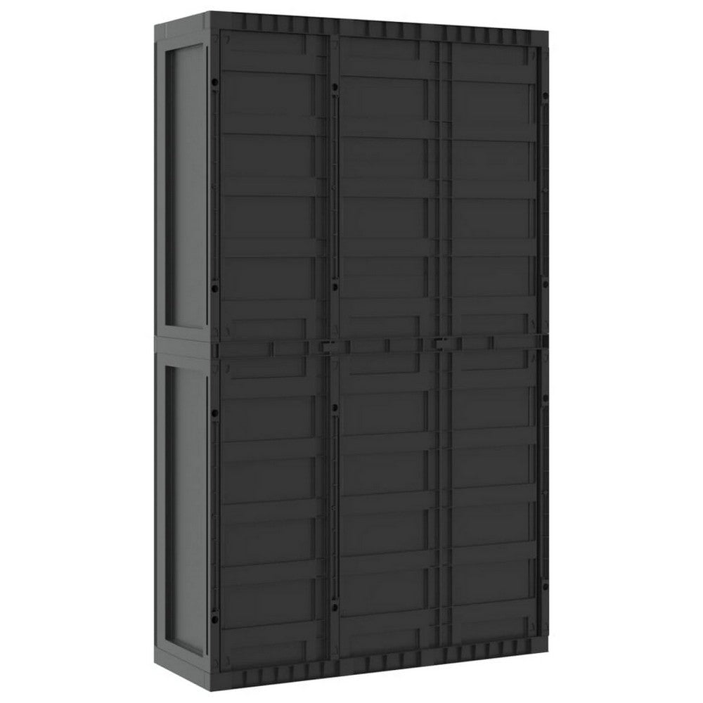 Kion Outdoor Storage Cabinet w 2 Doors Shelves 38’’ Classic Black BM326249