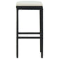 Outdoor Barstool Set of 4 Cream White Cushion Black Poly Rattan BM326253