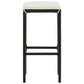 Outdoor Barstool Set of 4 Cream White Cushion Black Poly Rattan BM326253