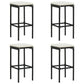 Outdoor Barstool Set of 4, Cream White Cushion, Black Poly Rattan