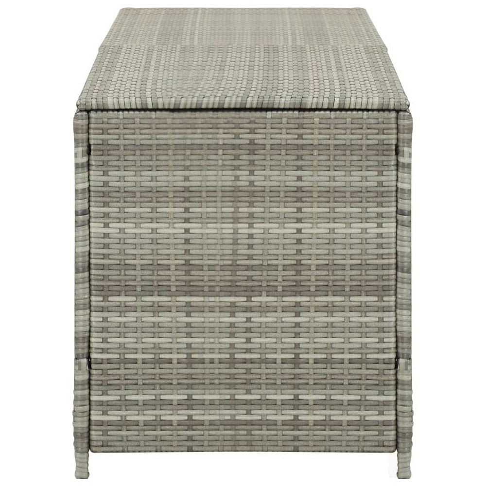 Outdoor Storage Cabinet 79’’ Light Gray Poly Rattan and Metal Frame BM326256