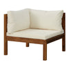 Luna 2pc Modular Outdoor Sofa Cream 27’’ Slatted Solid Acacia Wood BM326258