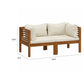 Luna 2pc Modular Outdoor Sofa Cream 27’’ Slatted Solid Acacia Wood BM326258