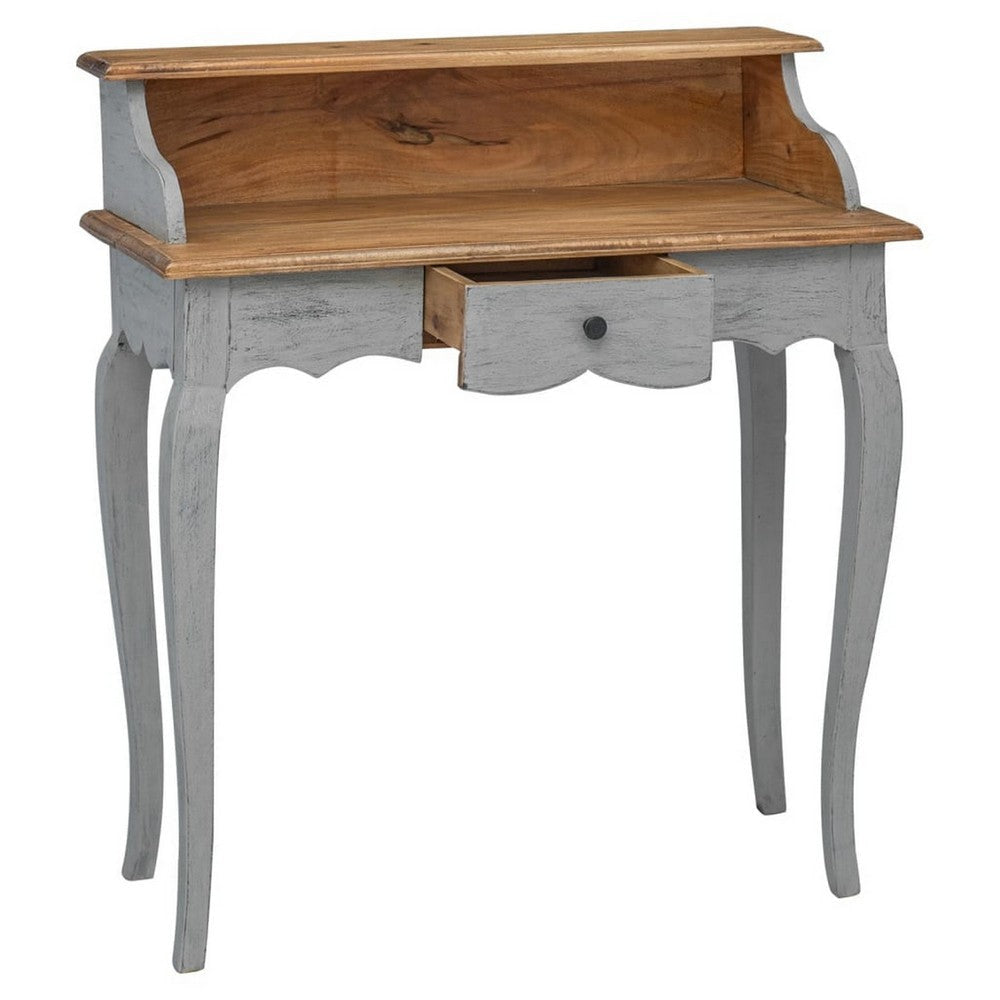 Accent Writing Desk 36’’ Vintage Style Gray Reclaimed Solid Wood BM326264