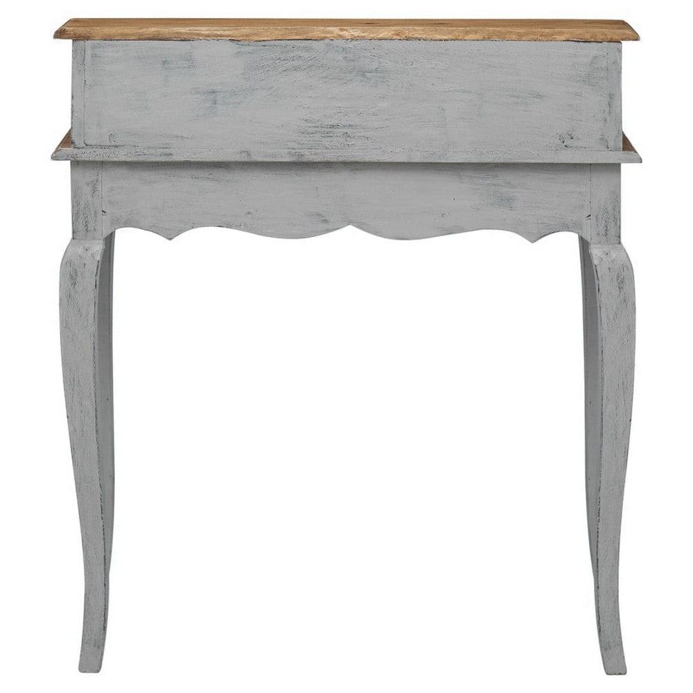 Accent Writing Desk 36’’ Vintage Style Gray Reclaimed Solid Wood BM326264