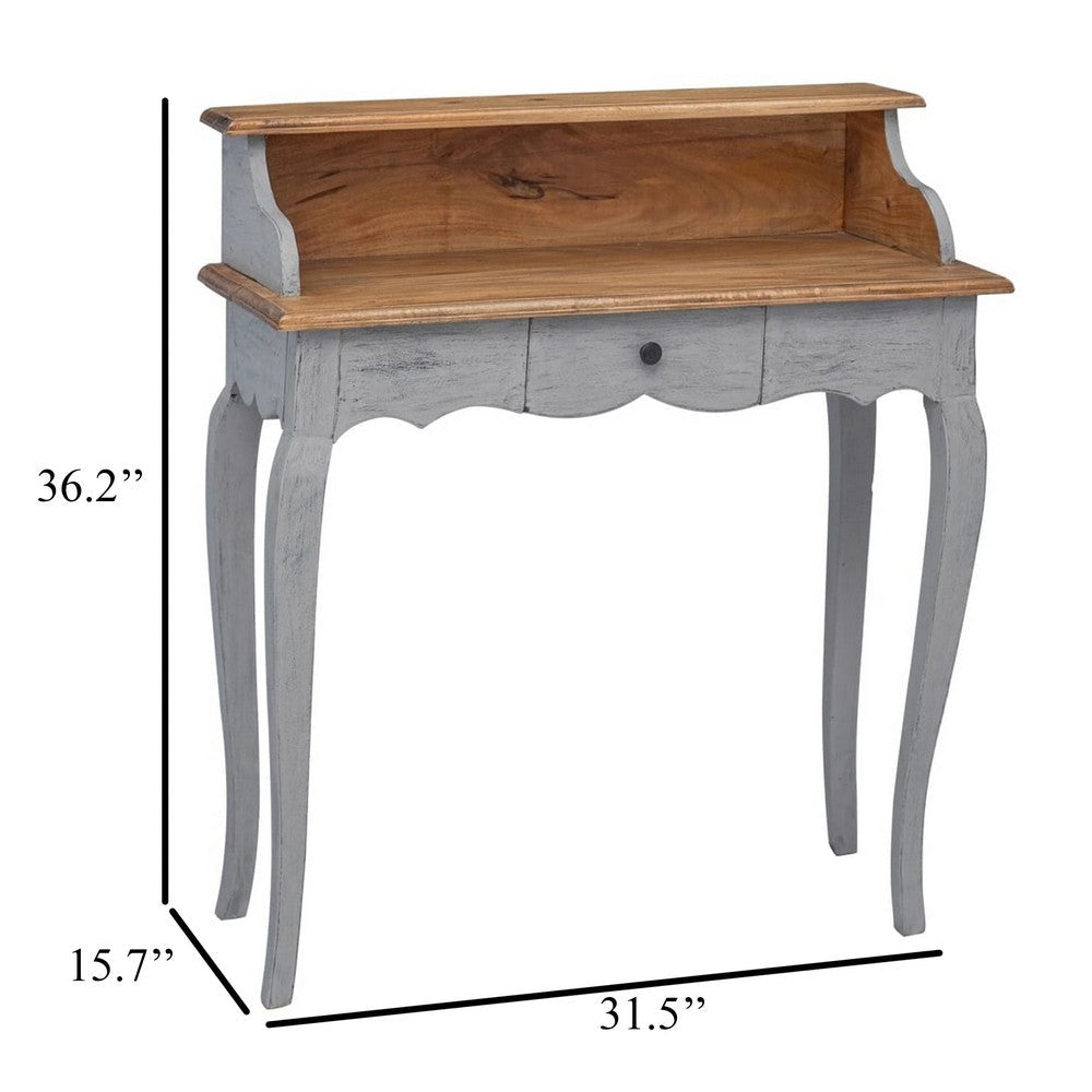 Accent Writing Desk 36’’ Vintage Style Gray Reclaimed Solid Wood BM326264