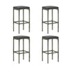 5pc Outdoor Bar Table Set with 4 Barstools Dark Gray Poly Rattan BM326266